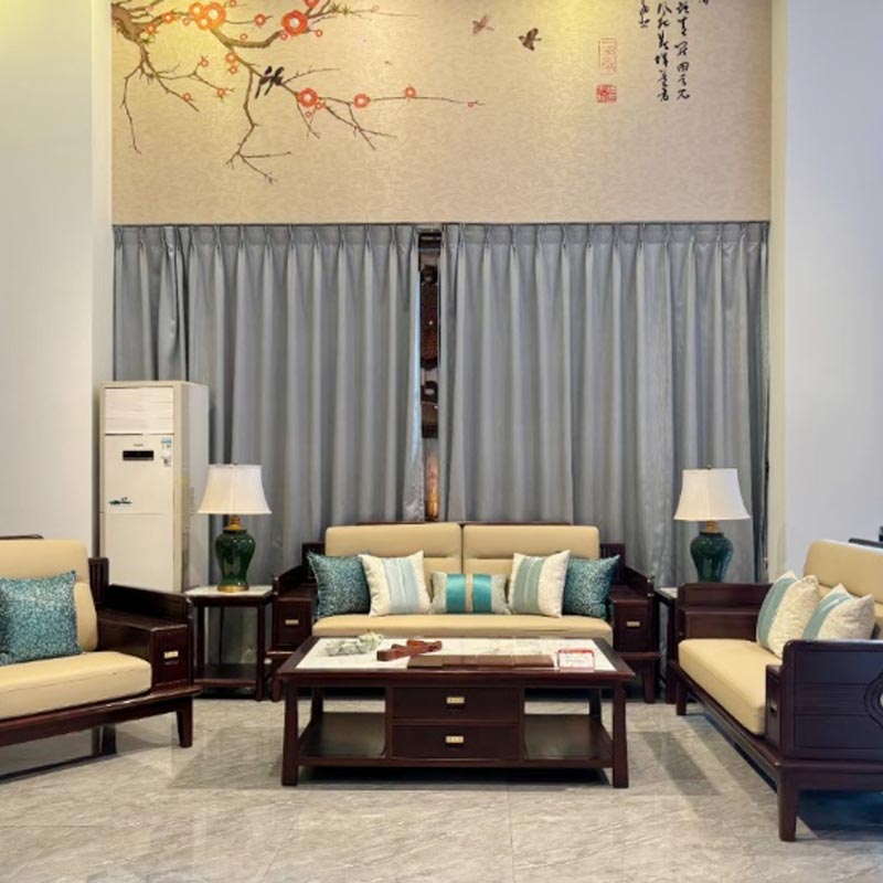 Perabot Ruang Tamu Sofa Kayu Solid Modern Gaya Cina