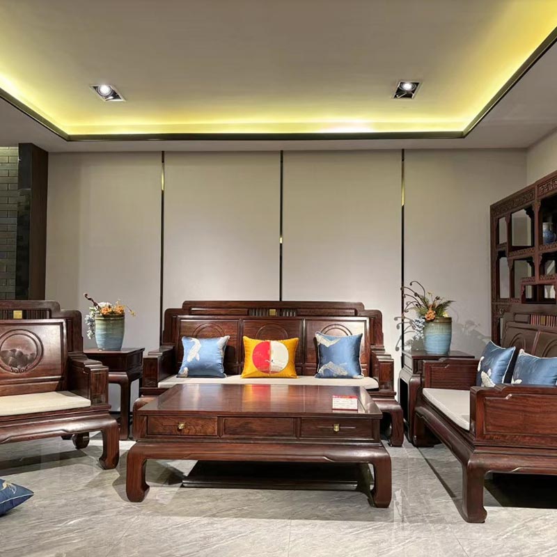 Sofa Gaya Kuno Kayu Solid Cina Anyar kanggo Perabot Ruangan