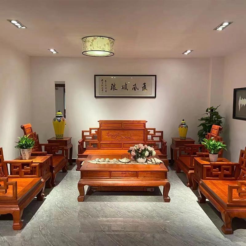 Furnitur Rosewood Gaya Cina Sofa Kayu Solid